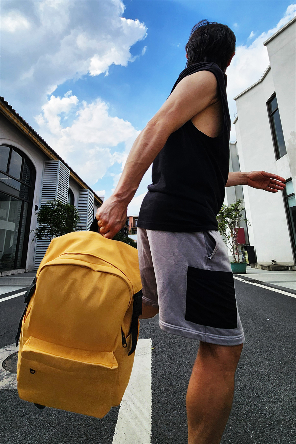 KIIRO is a bright yellow backpack designed for everyday use, short getaways, or heading back to school. Its compact size makes it perfect for carrying just the essentials, while the bold color and unique design help you stand out in any crowd.