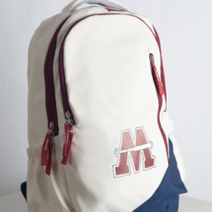 The MVP backpack blends vintage American flair with modern function. Red and blue details, multiple pockets, and a trolley sleeve make it ideal for everyday travel.