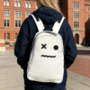 Get campus-ready for the fall semester with HAKU. This unique white school backpack combines cute and fun with everyday durability, making it the perfect statement piece for university and high school students heading back to class.