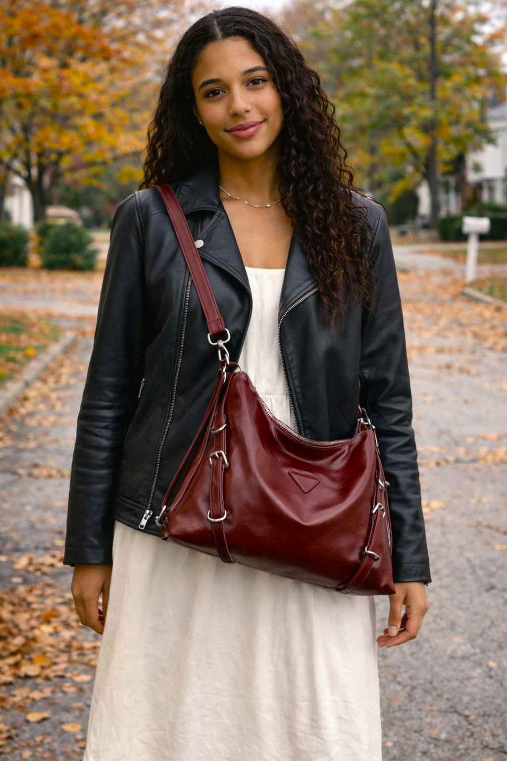 Korean style urban streetwear accessory with a high-fashion edge. The backpack can convert into a crossbody bag. The material of the backpack is premium and wear-resistant, making it perfect for casual and work.