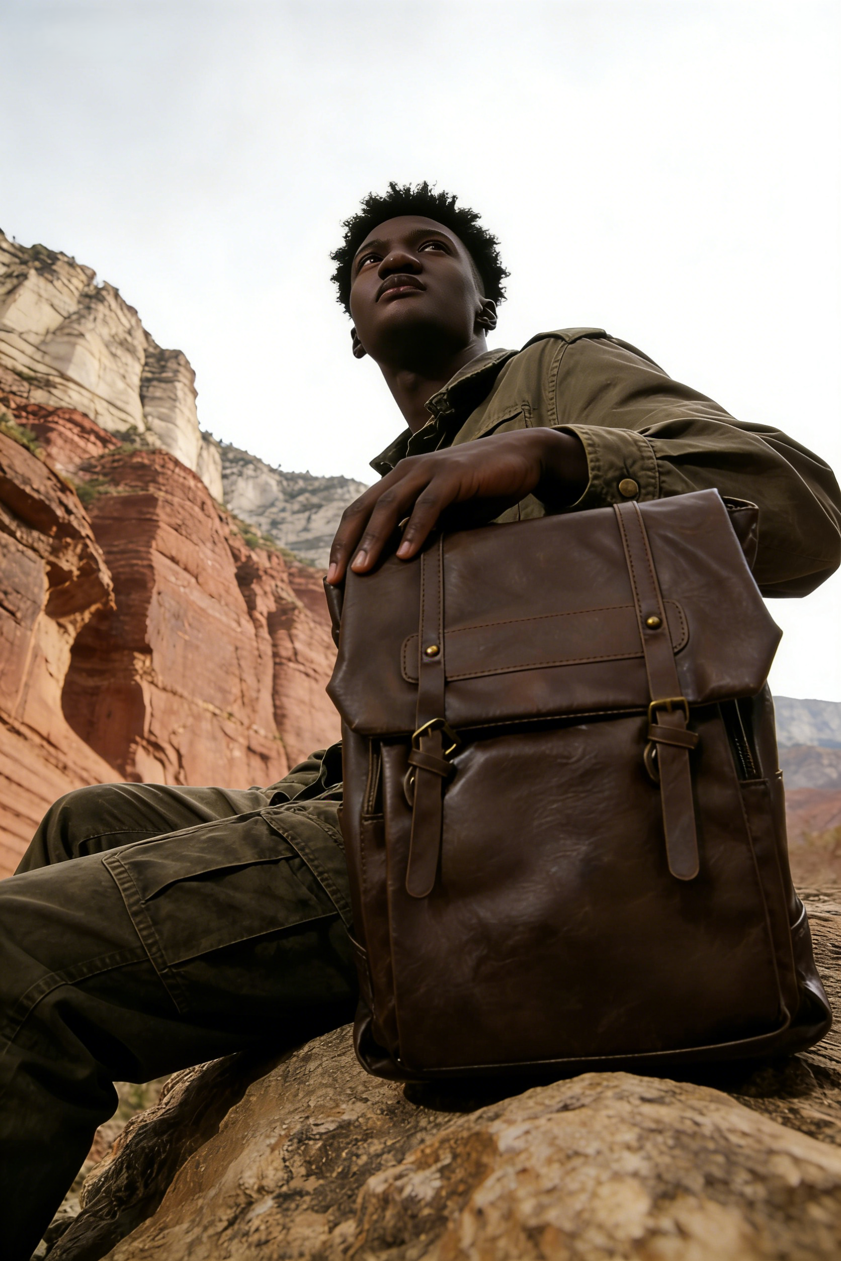 Waterproof PU leather backpack in brown, dark academia style perfect for work, school, and travel. Waterproof and wear-resistant, keeps the vintage look fresh. Backpack has many compartments, adjustable straps, and fits a 14 inch laptop.